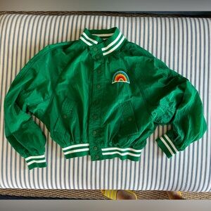 The second Wind Mother bomber jacket green with rainbow patch. Never worn